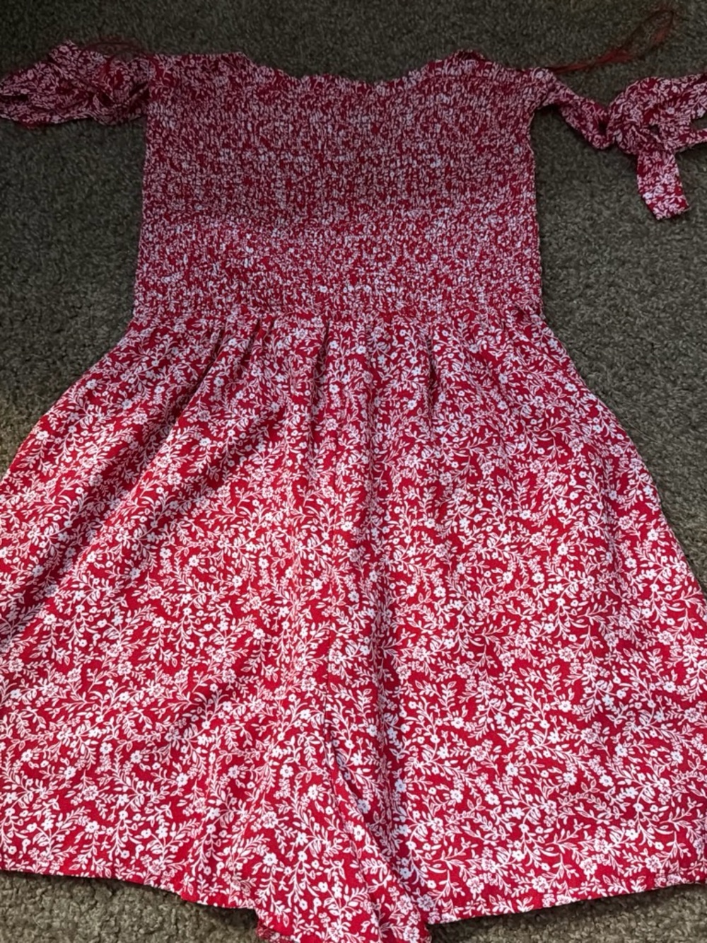 Girls' Pink Floral Smocked Dress